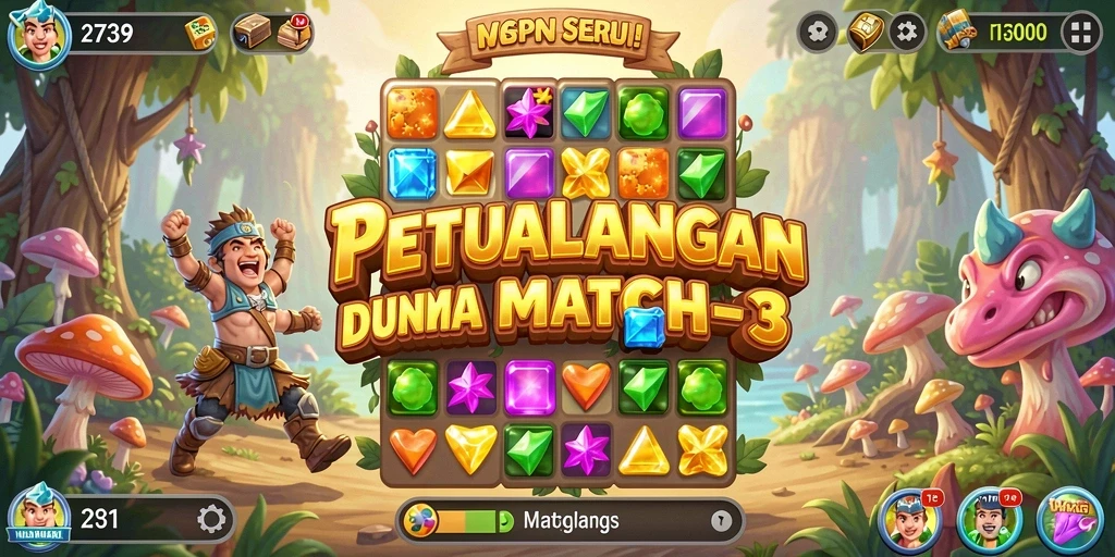 Tampilan gameplay seru dalam game Match-3 2739.