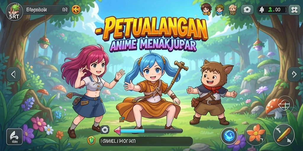 Screenshot gameplay 5RT menampilkan karakter anime yang beraksi.