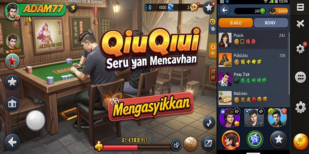 Tampilan gameplay QiuQiu yang menarik di ADAM77.