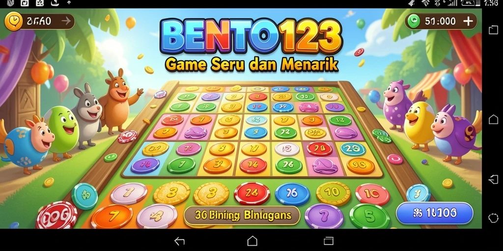 Screenshot gameplay BENTO123 menunjukkan suasana Bingo yang seru.