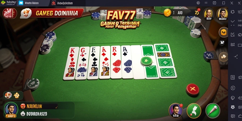 Tampilan menarik gameplay Domino di FAV77 yang seru.