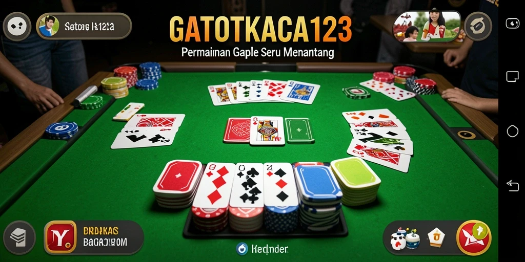 Gameplay seru GATOTKACA123 dalam permainan Gaple.