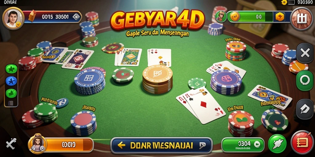Gameplay seru GEBYAR4D dalam permainan Gaple.