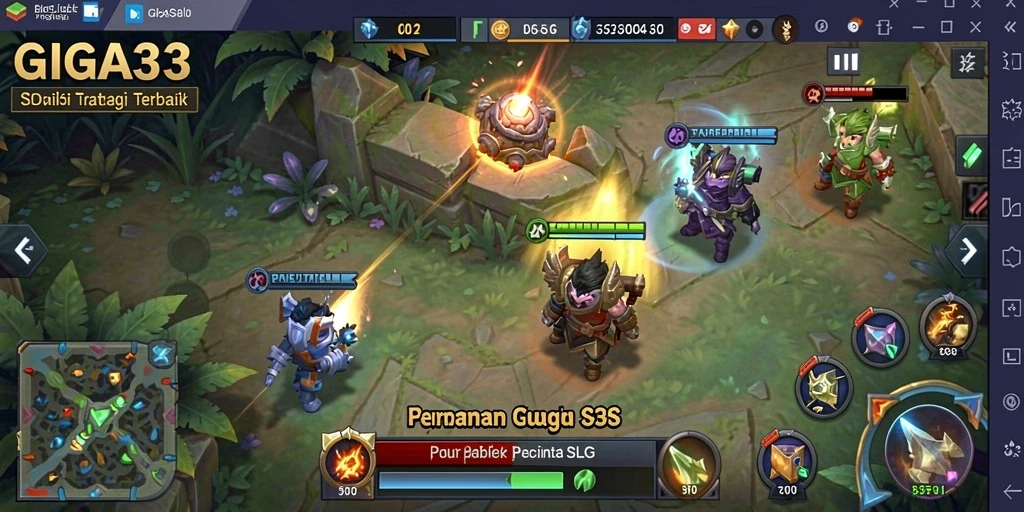 Tangkapan layar GIGA33 menampilkan pertempuran strategis yang mendebarkan.