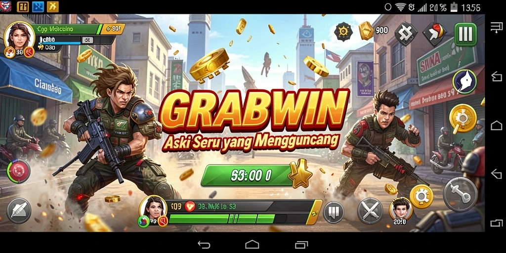 Tampilan seru gameplay dalam aksi memukau di GRABWIN.