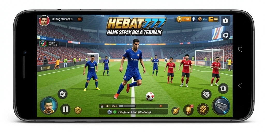 Screenshot HEBAT777 memperlihatkan momen seru pertandingan sepak bola.