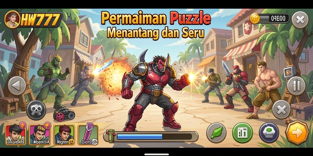Tampilan gameplay HW777 yang menantang dan penuh warna.