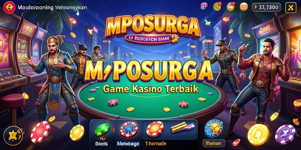 Screenshot gameplay MPOSURGA menampilkan suasana kasino yang mendebarkan.