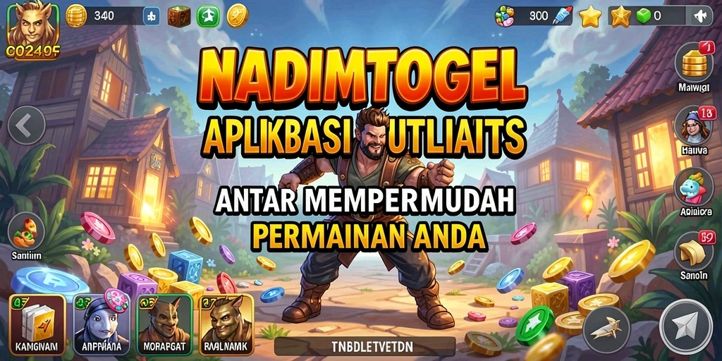 Screenshot utama dari aplikasi NADIMTOGEL yang menunjukkan fitur-fitur utilitas.