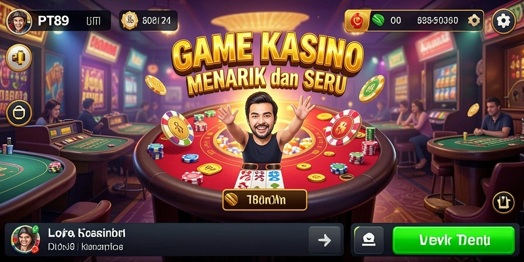 Screenshot utama PT89 menampilkan aksi seru permainan Kasino.