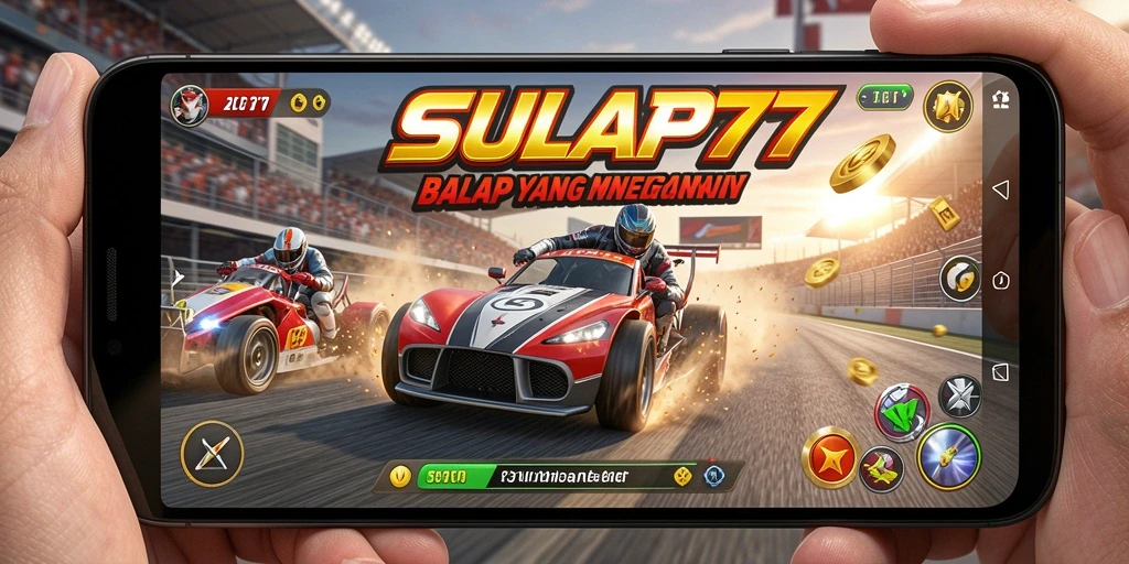 Screenshot gameplay SULAP777 menampilkan aksi balapan yang mendebarkan.