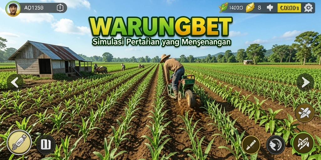 Screenshot gameplay menunjukkan kebun yang subur dan hewan yang sehat.