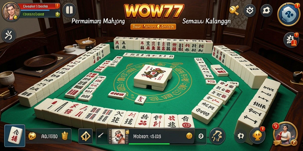 Tampilan gameplay WOW77 dengan grafis Mahjong yang menarik.